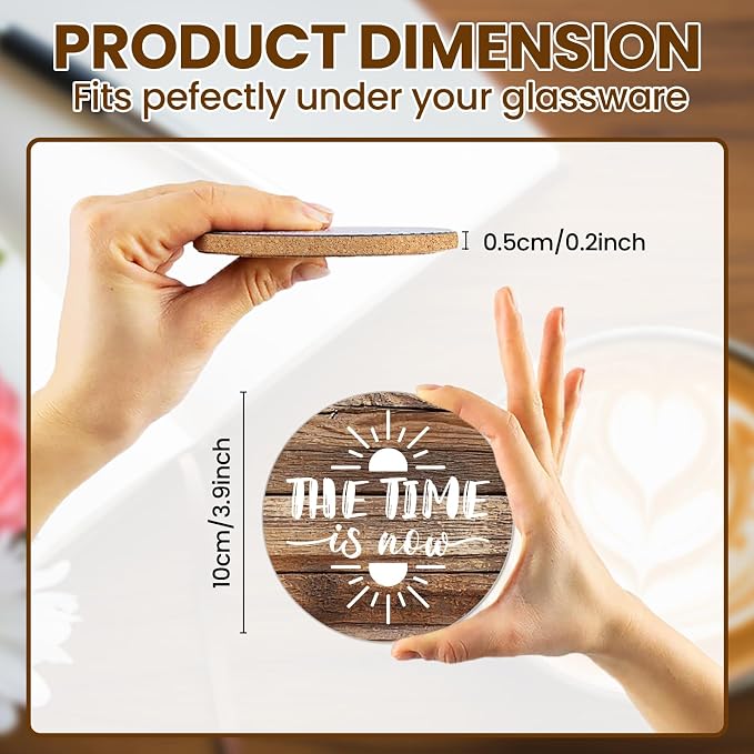 10pcs Coasters for Drinks Funny Humorous Sayings Absorbent Coasters Set Round - Image 2