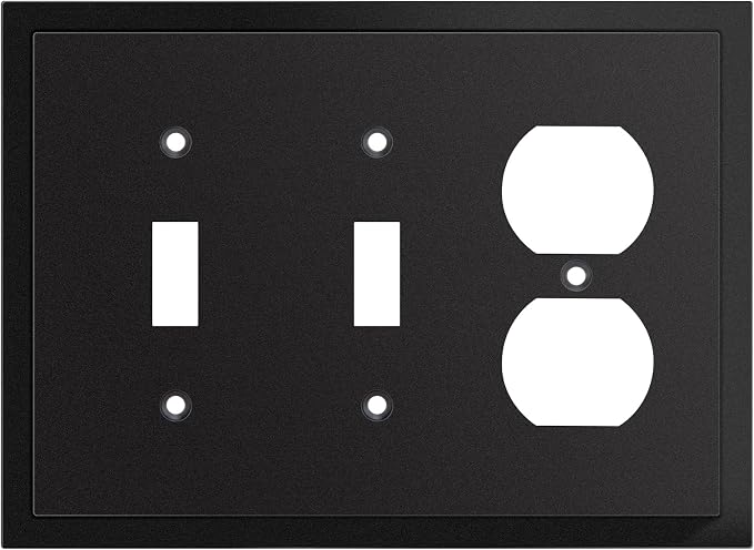 Modern Edge Decorative Wall Plate Switch Plate Outlet Cover, Durable Solid Zinc by HenneBery