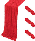 3 Pack Red Cheesecloth Table Runner, 17 x 108 Inch, Gauze Cheese Cloth Table by Yorcari