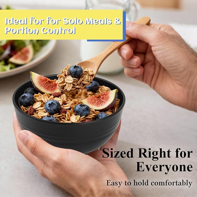 Wheat Straw Small Bowls Set of 6, Unbreakable 10 OZ Mini Dessert Bowls - Image 5