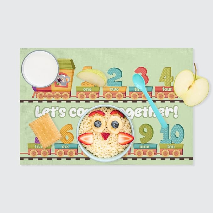 Number Train Placemats Set of 4, Toddler Placemats - Image 3