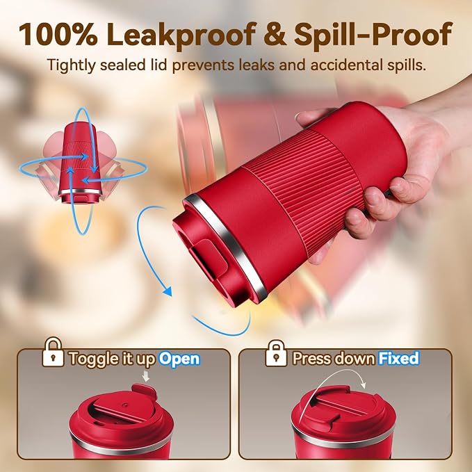 17OZ Travel Coffee Mug Insulated Coffee Cup - Image 4