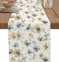 Watercolor Flower Short Table Runners 36 Inches, Cotton Linen Fabric Table by Edwiinsa