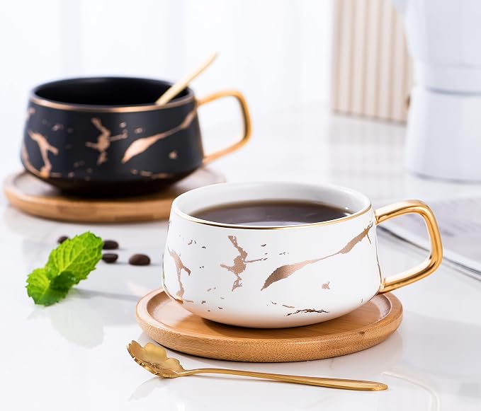 2 Sets of 10 oz Luxury Golden Marble Tea/Coffee Cup - Image 3