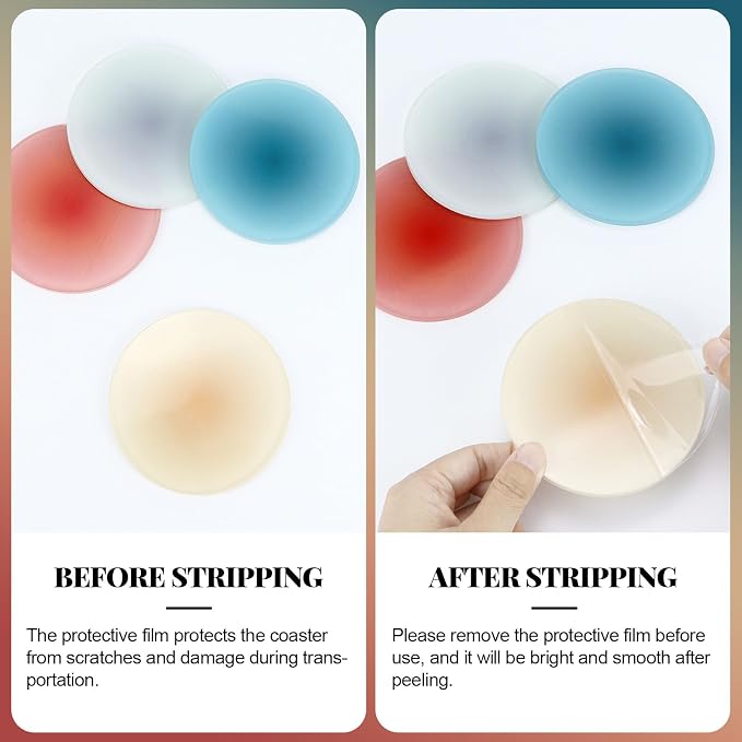 4 Pack Gradient Round Acrylic Coasters, 3.8in | Thick, Heat Resistant, Non-Slip - Image 6