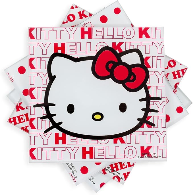Sanrio Hello Kitty Red Bow Glass Coasters - Image 4