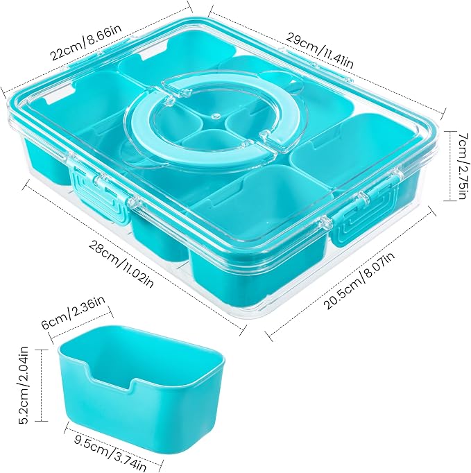 Divided Serving Tray with Lid and Handle - Image 3
