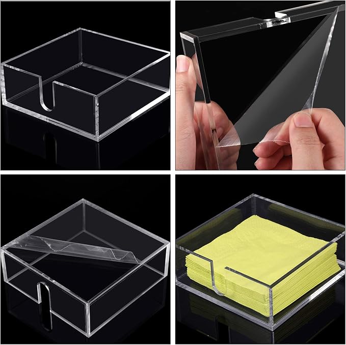 Boao 2 Pieces Acrylic Cocktail Napkin Holder - Image 4