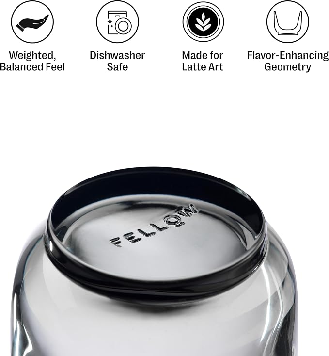 Fellow Pirch Cortado Cups 4.5 oz, Soda Lime Glass Smoke | Curved Interior - Image 2