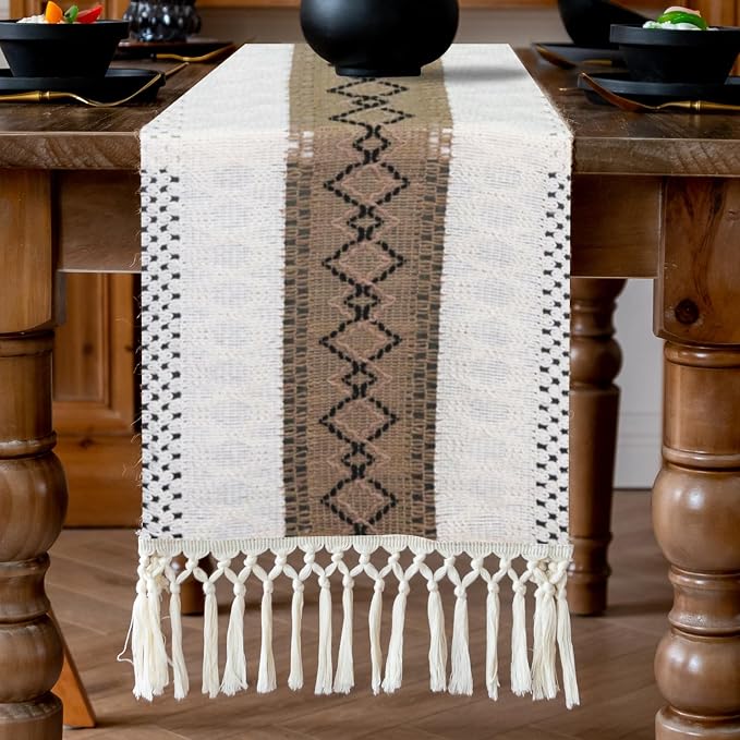 EMMTEEY Macrame Table Runner Boho Style 72 Inches Long, Scratch & Heat Resistant - Image 5