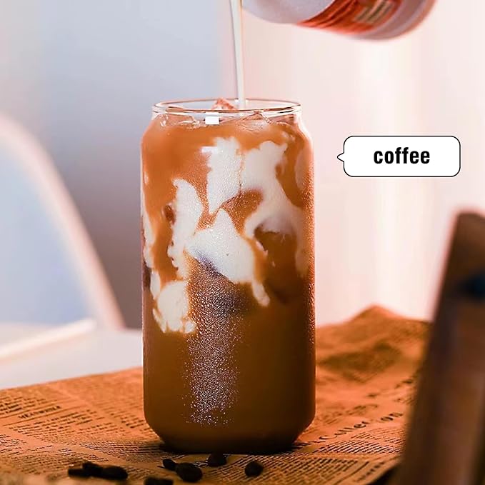 Glass Tumblers with Lids and Straws Set of 8 – 20oz Iced Coffee Tumblers - Image 3
