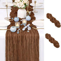 2 Pack Brown Cheesecloth Table Runner 17x108 Inch Boho Rustic Semi Sheer Gauze by Unknown