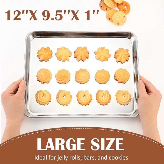 meekoo 24 Pcs Baking Sheet Pan Cookie Sheet Set - Image 3