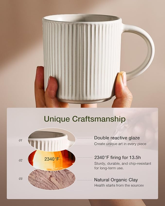 famiware Coffee Mug Set for 8, Star 12 oz Catering Mugs Cup Set - Image 6