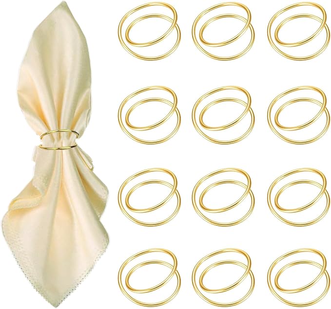 Gold Napkin Rings-12 PCS Metal Spiral Napkin Rings | Napkin Holders Buckles by FORESRUM