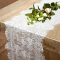 4 Pcs White Lace Table Runners 14 x 120 Inch Vintage Table Runner by Fowecelt