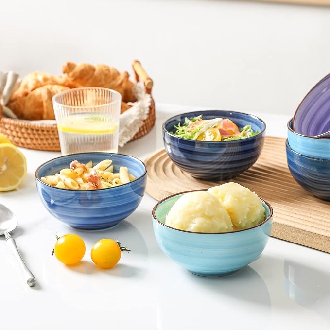 Selamica Ceramic 24 Oz Cereal Bowls Set, Deep Soup Bowls, 5.9 Inch Porcelain - Image 3