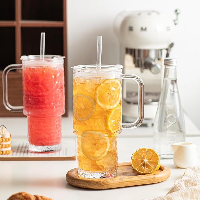 INSETLAN 24 oz Water Ripple Glass Tumbler - Image 8