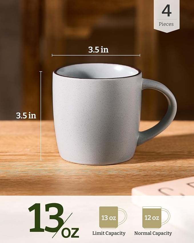 famiware Mercury Coffee Mugs 13 oz, Coffee Mugs Set of 4 - Image 4