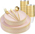 bUCLA 150PCS Pink Plastic Plates by BUCLA