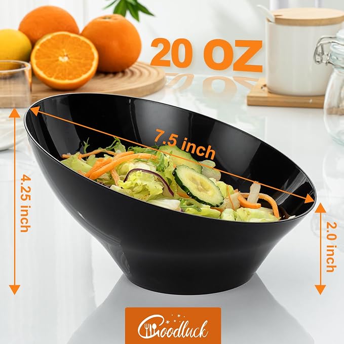12 Pack black Plastic Serving Bowls - Image 3
