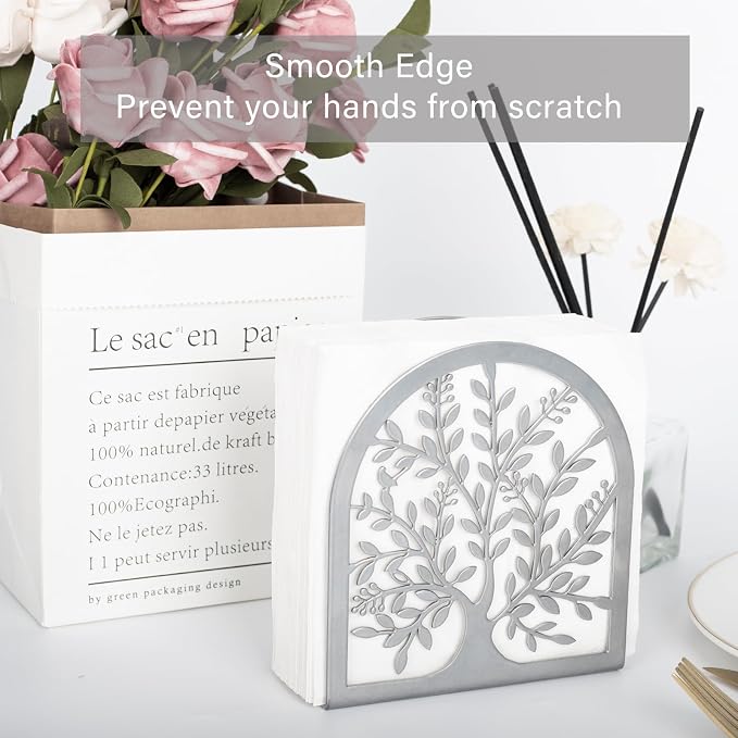 Napkin Holder for Tables, Tree of Life Design Modern Metal Napkin Holder for - Image 3
