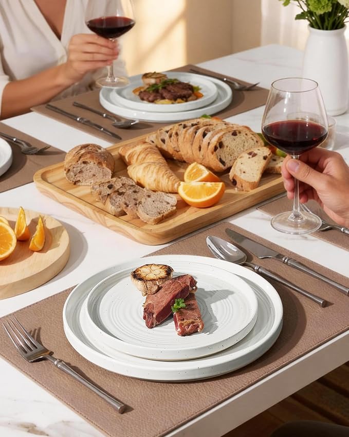 Stoneware Dinnerware Set for 4, Plates and Bowls - Image 2