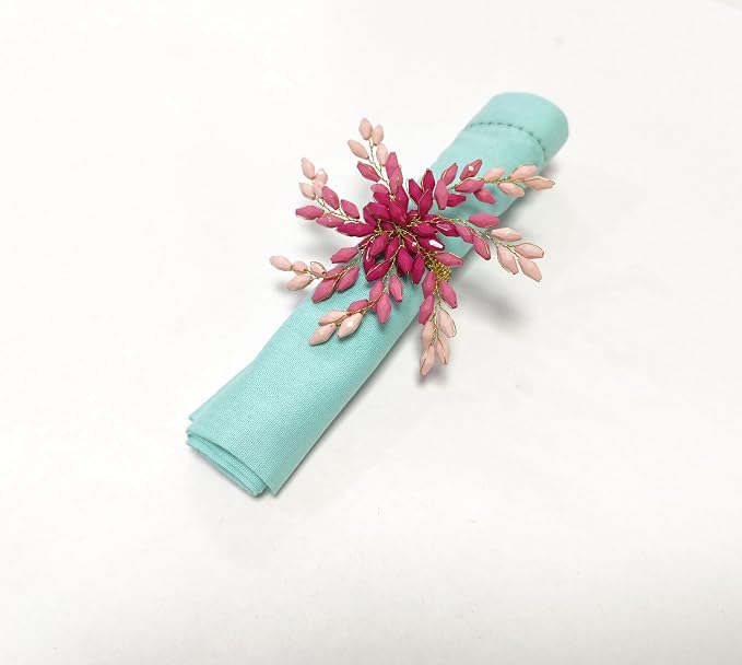 Pink Gold Beaded Napkin Ring - Image 4