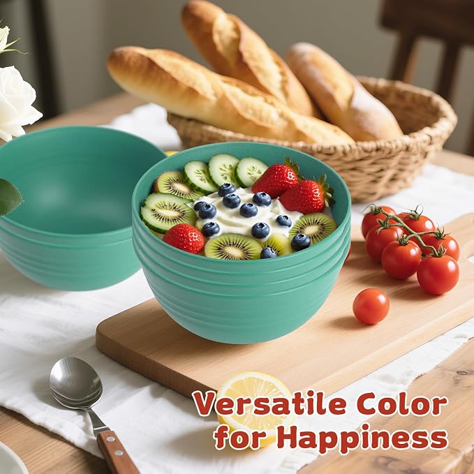 6-piece Wheat Straw Bowls sets 26oz, Alternative Plastic Bowls Reusable - Image 3