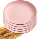 5Pcs Dinner Plates Wheats Straw Plates Set Unbreakable Reusable, Lightweight by Unknown
