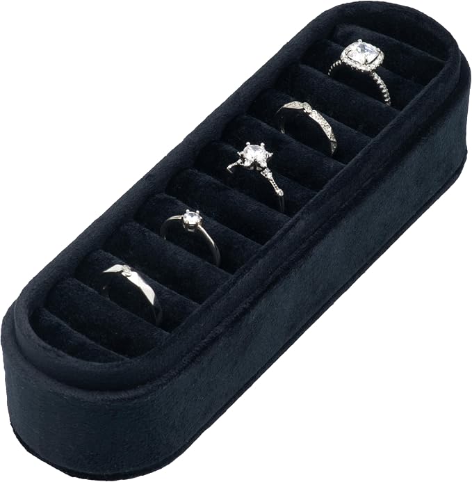 Velvet Small Multiple Ring Box Portable Organizer Display Storage | Travel Case - Image 4