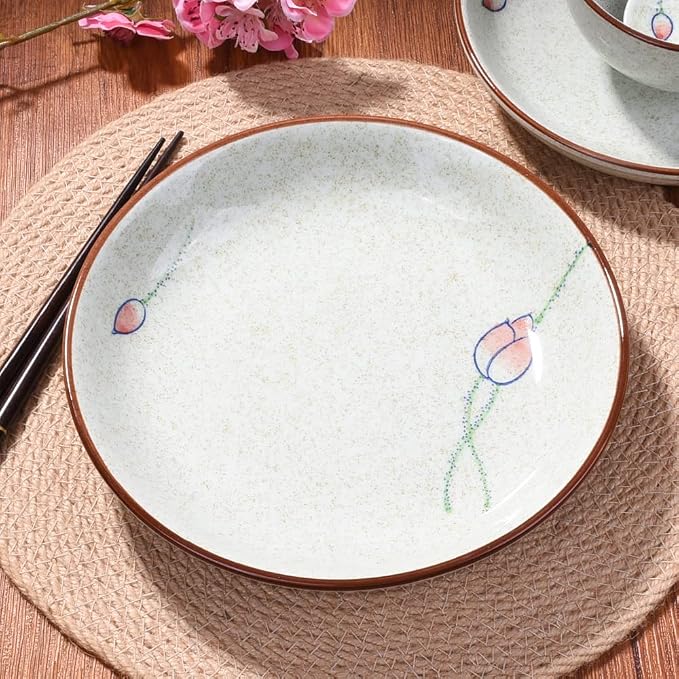 4-Piece Ceramic Dinnerware Set, Japanese Hand-painted Tableware set, A Good - Image 7