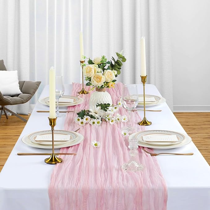 6 Pack Pink Table Runner Cheesecloth 10Ft Gauze Cheese Cloth Table Runner - Image 3