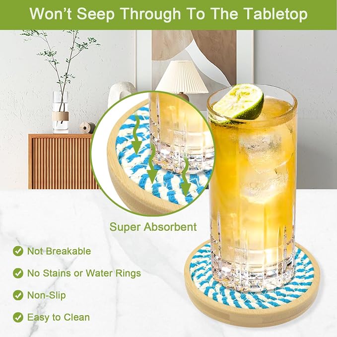 Eykao 5 Pack Absorbent Coasters - Image 2
