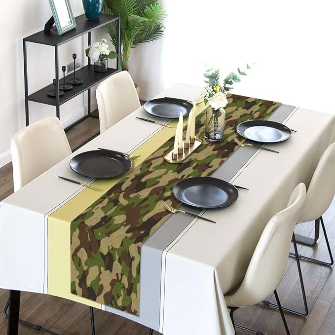 Sunwer Camouflage Table Runner Army Camo Themed Birthday Party Decoration - Image 2