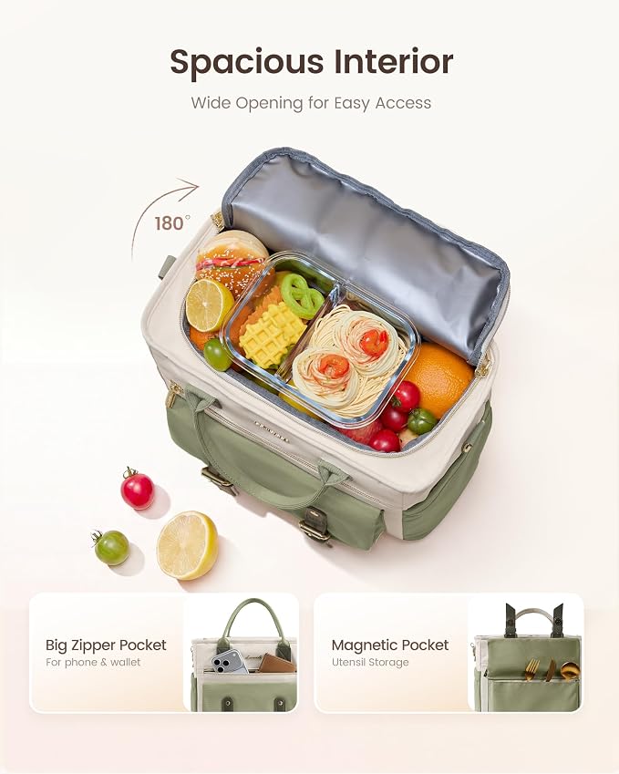 LOVEVOOK 21L X-Large Lunch Bag Women, Insulated Lunch Box Work, Lunch Tote | - Image 2