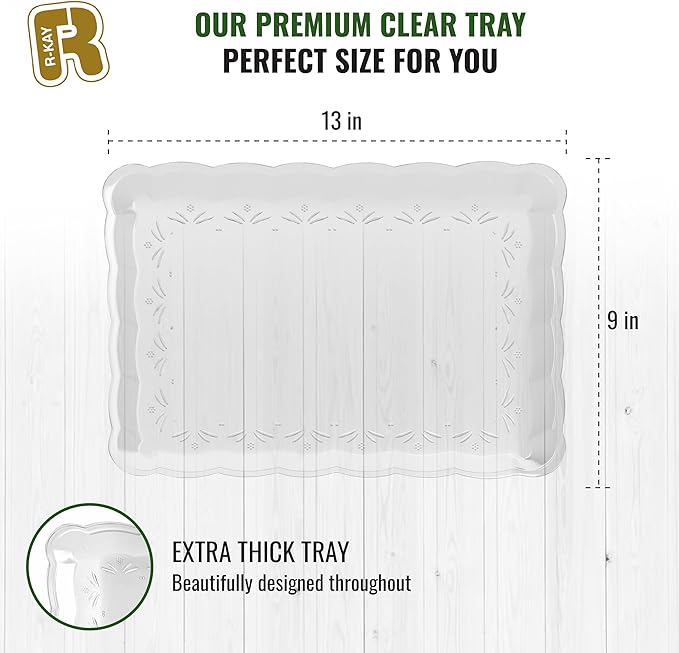 6 Pack Clear Plastic Serving Trays - Image 5