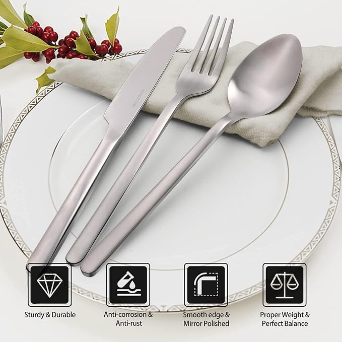 30 Pieces Silverware Set, Flatware Cutlery Set - Image 3