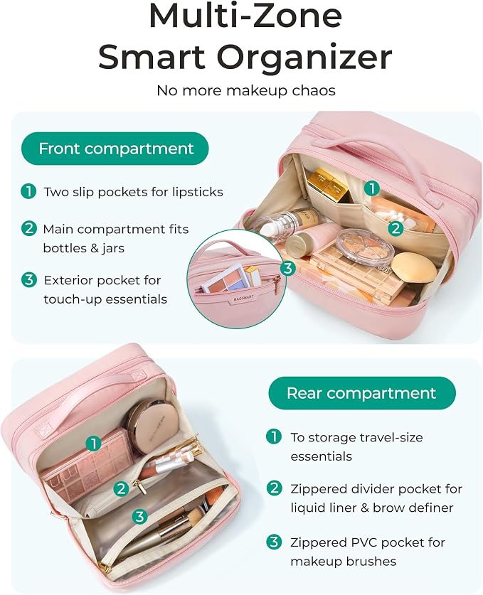BAGSMART Travel Makeup Bag, Make Up Bag - Image 5