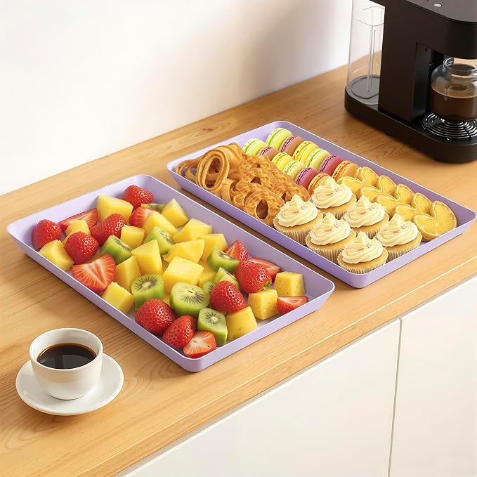 WOWBOX 6 pcs Serving Tray for Entertaining, Serving Platters for Snacks - Image 7