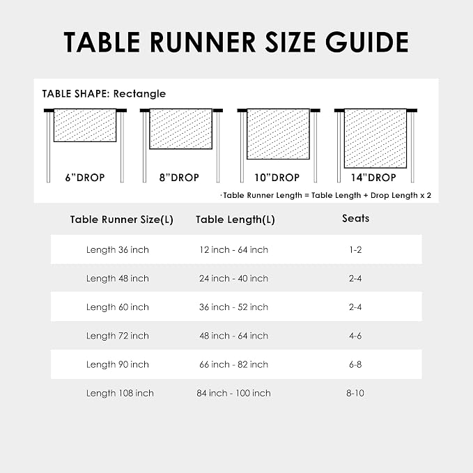 Solid White Farmhouse Scalloped Table Runner 13 x 72 Inchs | Washable Polyester - Image 7