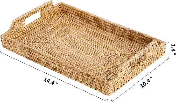 Rattan Rectangular Serving Tray - Image 8