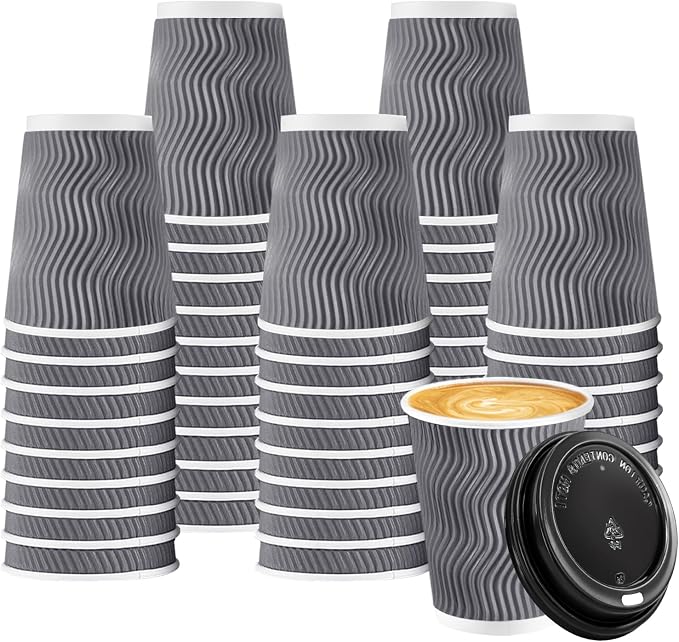 BYSNOW 100 Pack 8 oz Paper Coffee Cups by BYSNOW