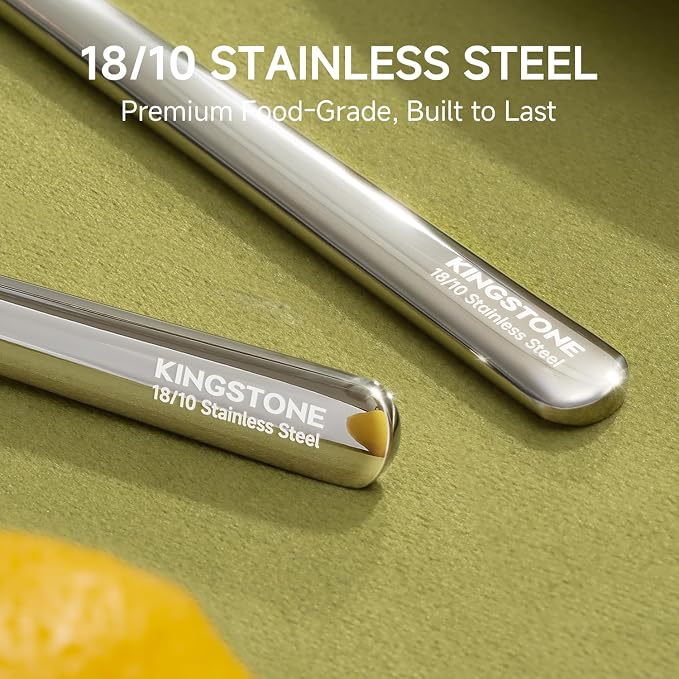 24-Piece Silverware Set with Steak Knives, Flatware Set - Image 4