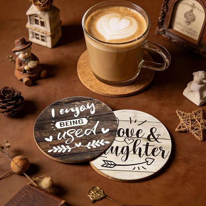 10pcs Coasters for Drinks Funny Humorous Sayings Absorbent Coasters Set Round - Image 4