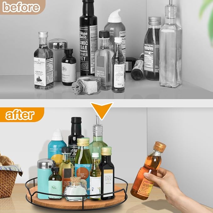 Lazy Susan Turntable Organizer for Cabinet Pantry Kitchen Countertop Computer - Image 5