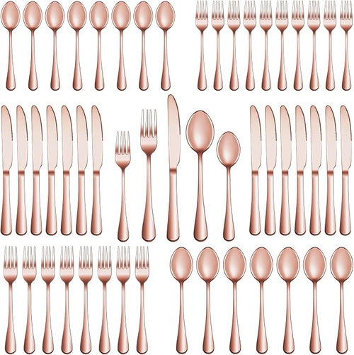 20 Pcs Rose Gold Silverware Set Service by MUTNITT