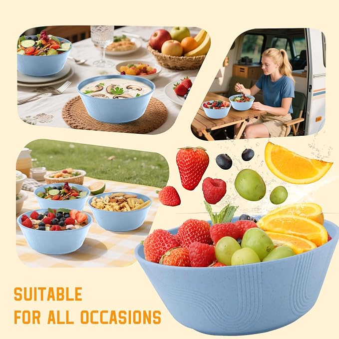 Wheat Straw Bowls 36 Oz Set of 6 - Image 6