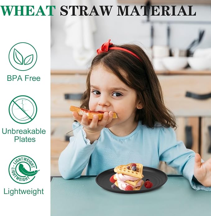 5.7 Inch Dessert Plates Set of 8, Unbreakable Wheat Straw Plate Appetizer Plates - Image 3