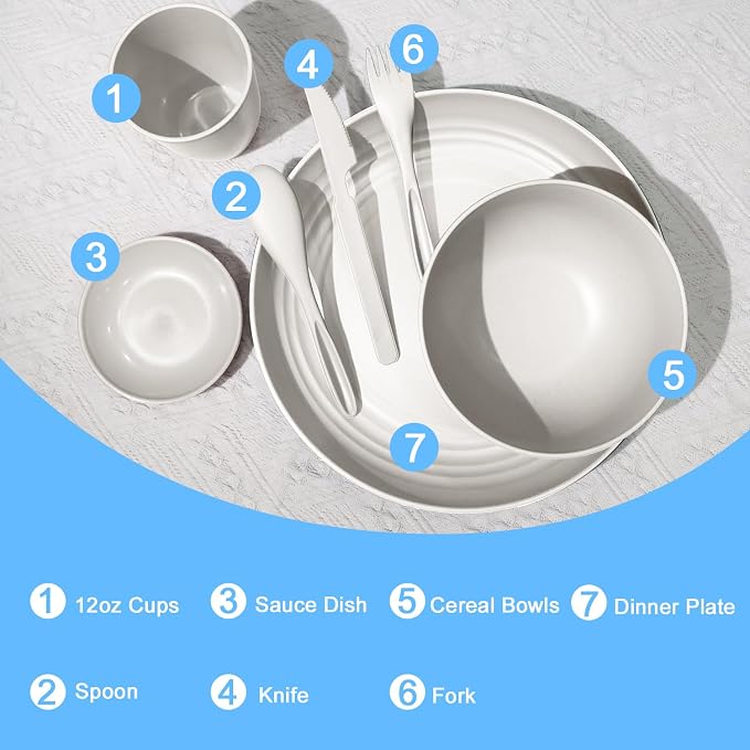 Wheat straw dinnerware sets - Image 3